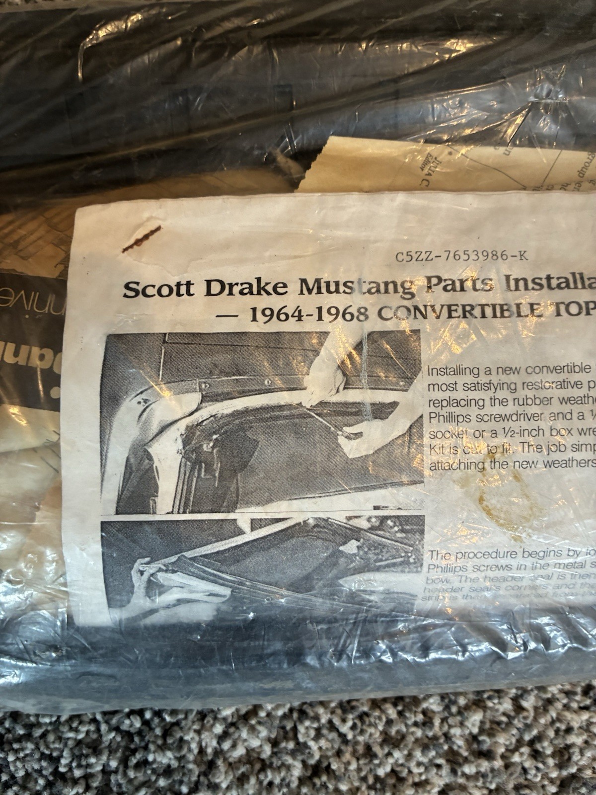 1965 1966 1967 1968 Mustang Scott Drake Convertible Top Seal Kit C5ZZ-7653986-K