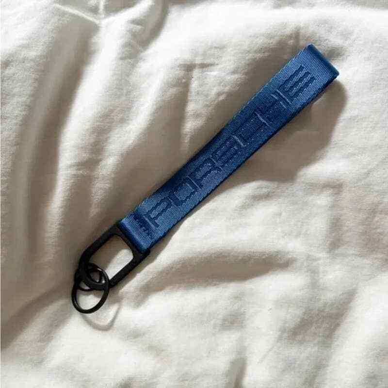 Porsche 911 GT3 Door Pull Handle OEM Keychain Strap Shark Blue Lanyard Ring