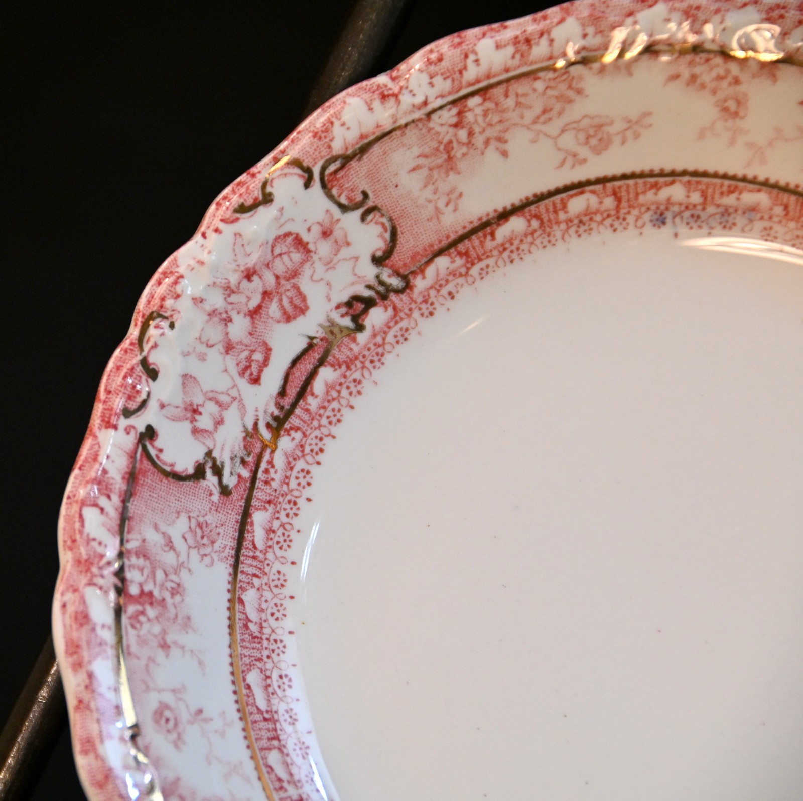 Wedgwood 6 Fruit Dessert Bowls Coupe Phoebe Pink wGold Accents England 1900-1906