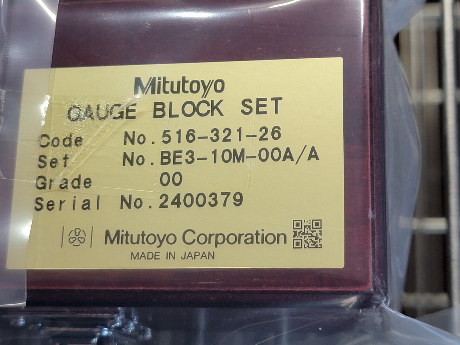 Mitutoyo Ceramic Micrometer Inspection Calibration Gage Block Set Grade 00