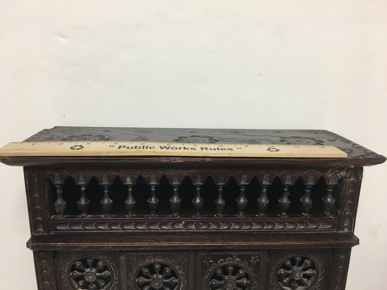 MIniature French Breton Salesman sample cabinet Wood antique 1900s Gorgeous Rare