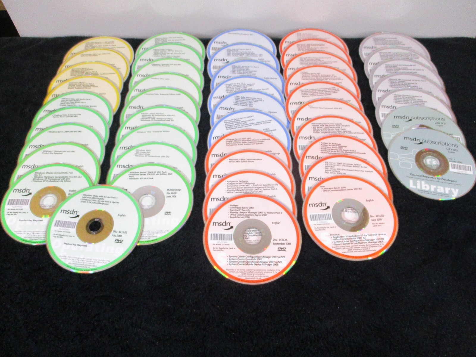 MICROSOFT MSDN Software Discs w/Storage Case Lot of 49