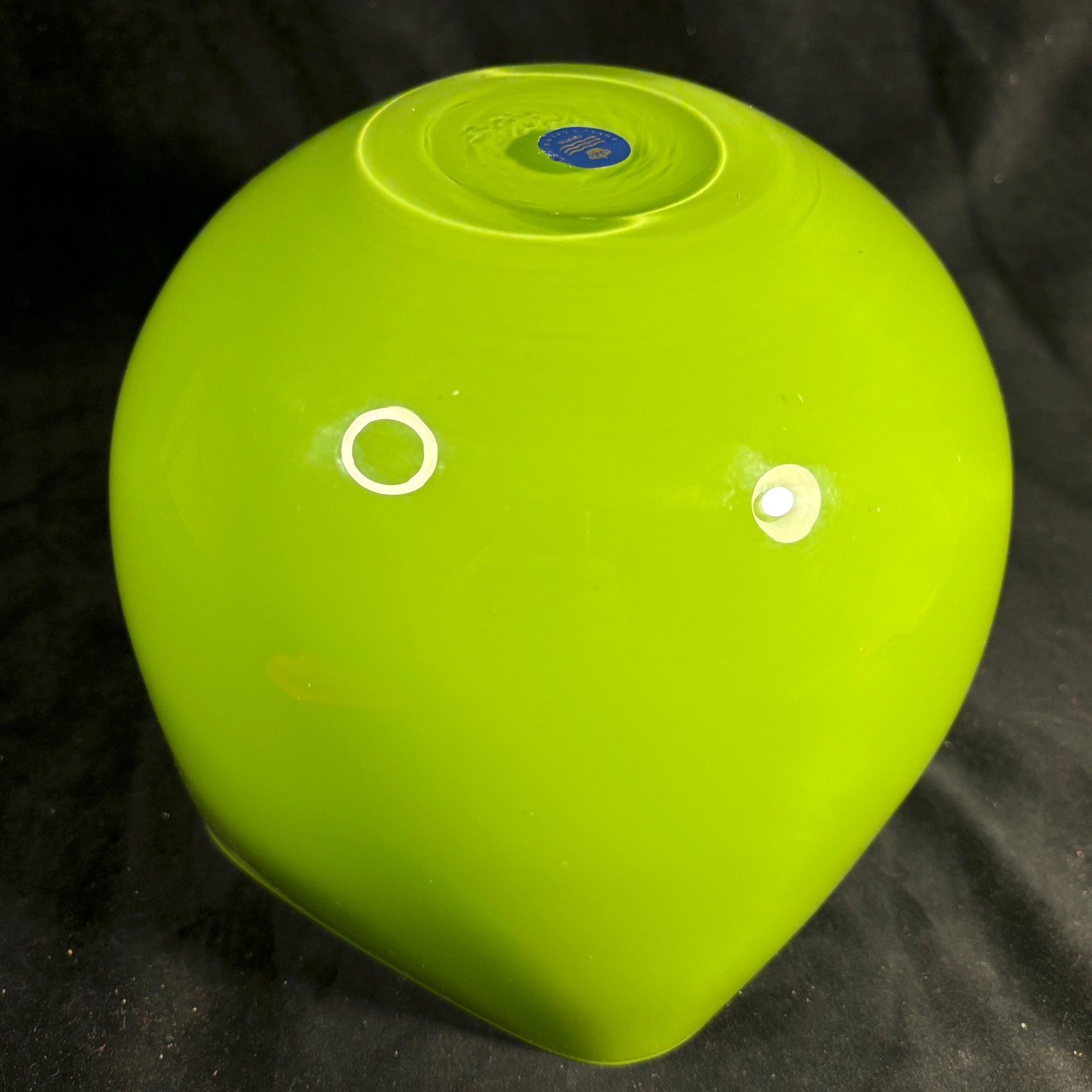 LGE Royal Copenhagen "Quadro" Crystal Bowl - Peter Svarre - Citrus Green