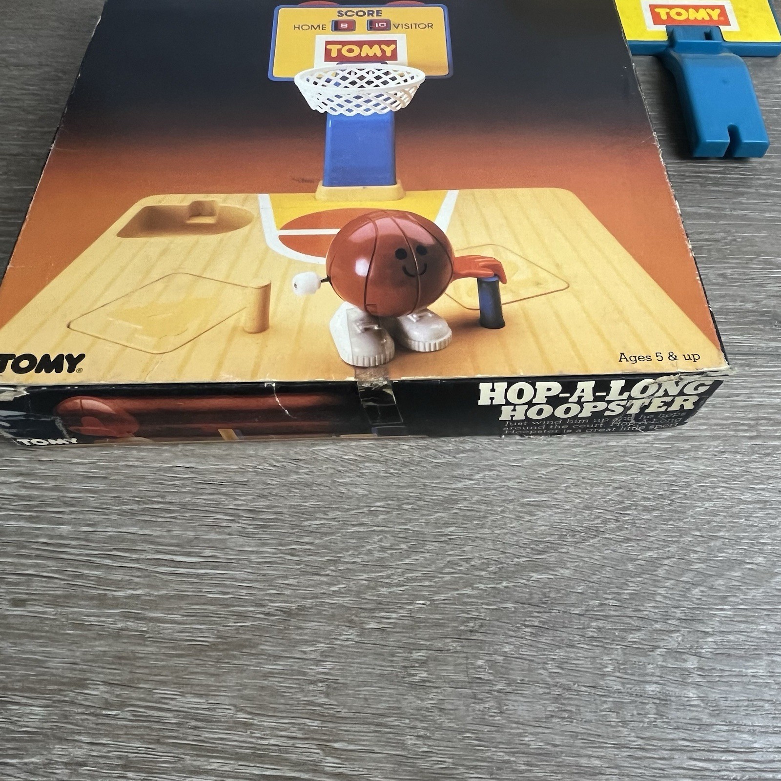 TOMY HOP-A-LONG HOOPSTER Wind-Up Basketball Game Original Box (1981) PARTS ONLY