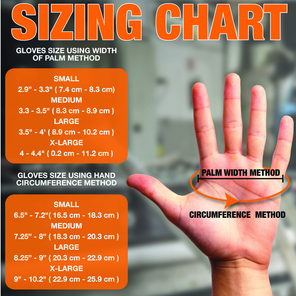 Heavy Duty Industrial Orange Nitrile Gloves with Raised Diamond Texture, 8-mil