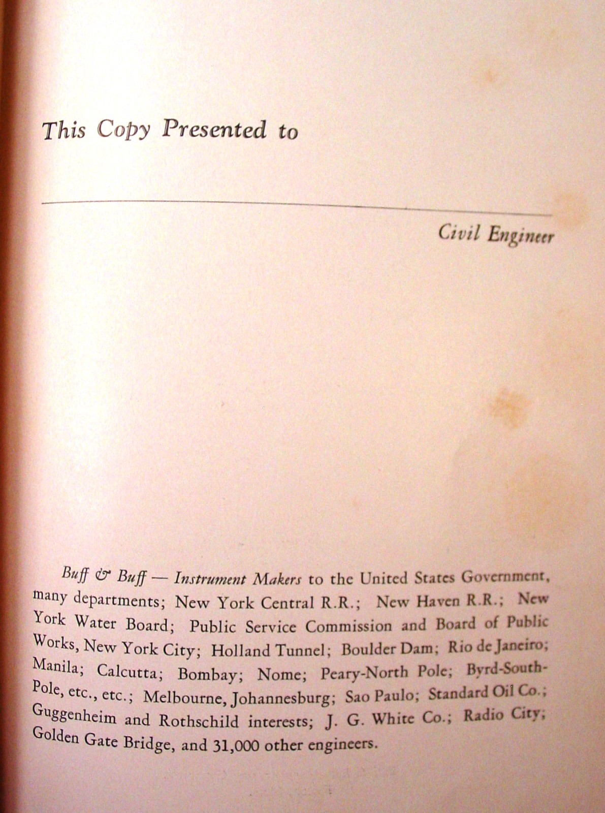 1938 Buff & Buff Surveying Insts. Catalog