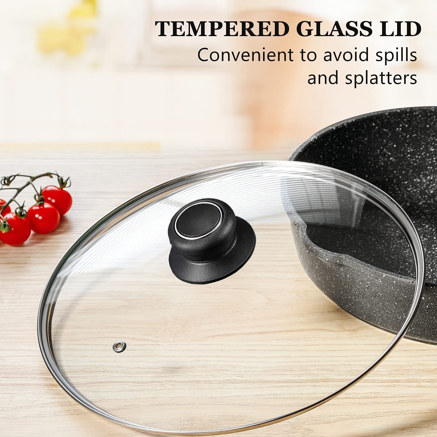 10.5 Inch Pan Lid, Frying Pan Lid, Fry Pan Lid, Skillet Lid, Pan Lid with Han...