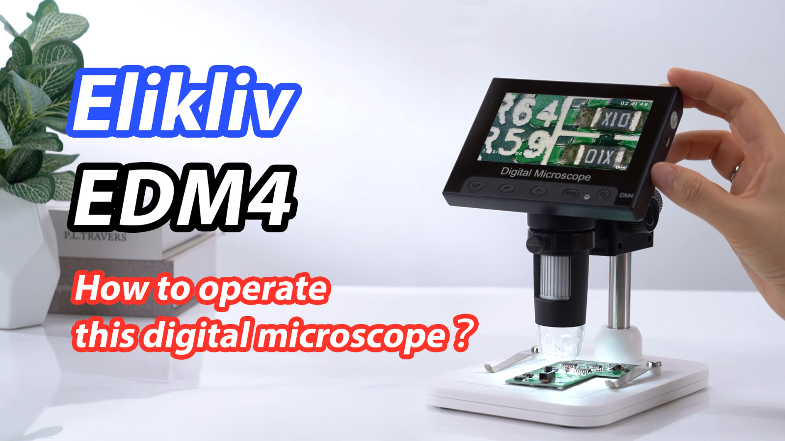Digital Coin Microscope 1000x Magnifier with 8 LED Lights, 4.3" LCD, PC Compatib