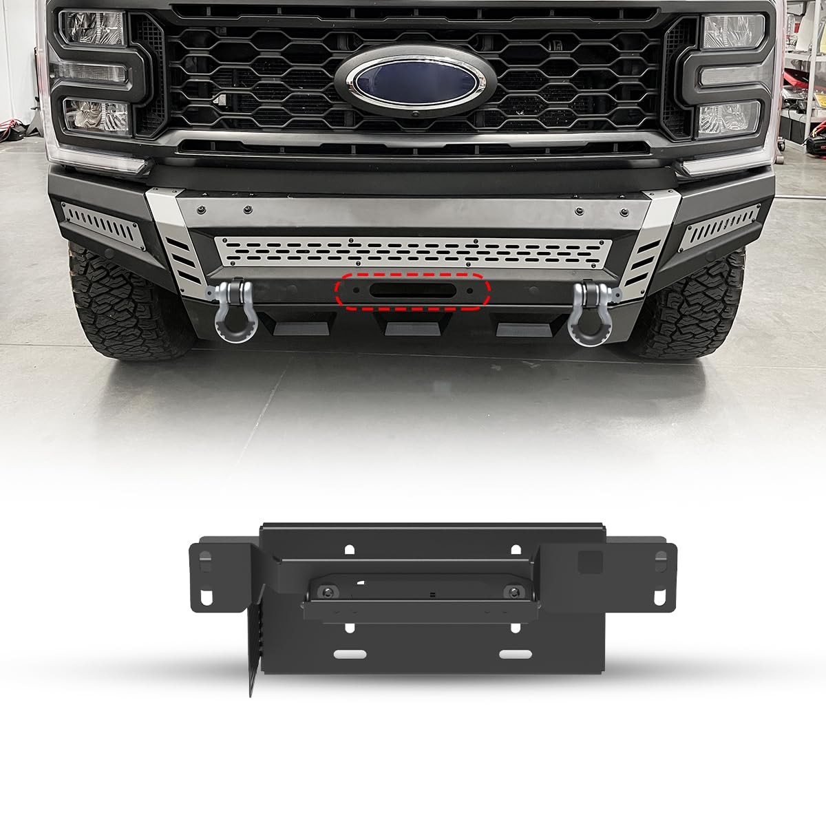 前杆绞车安装适用于 2017 - 2025 福特 F250/F350(不包括柴油型号)