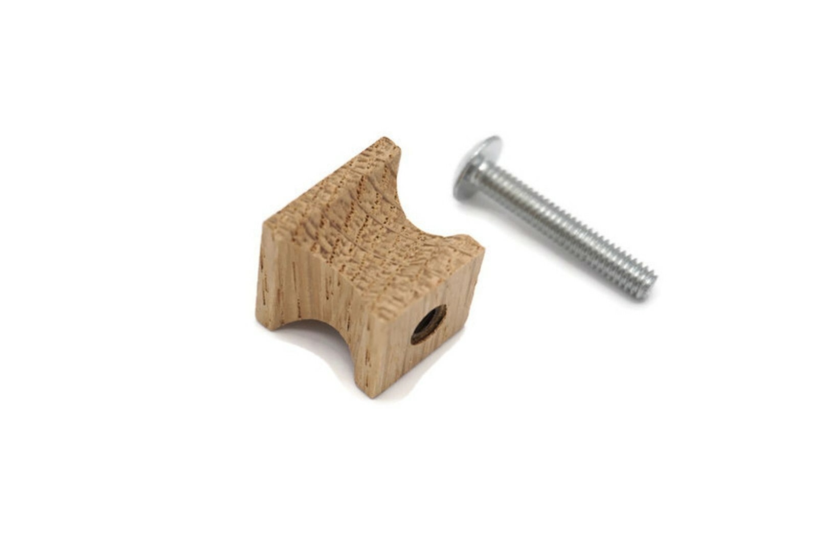 3/4" Square Oak Knob Mission Wood Knob Pyramid Knob Cabinet Furniture Wood Knob