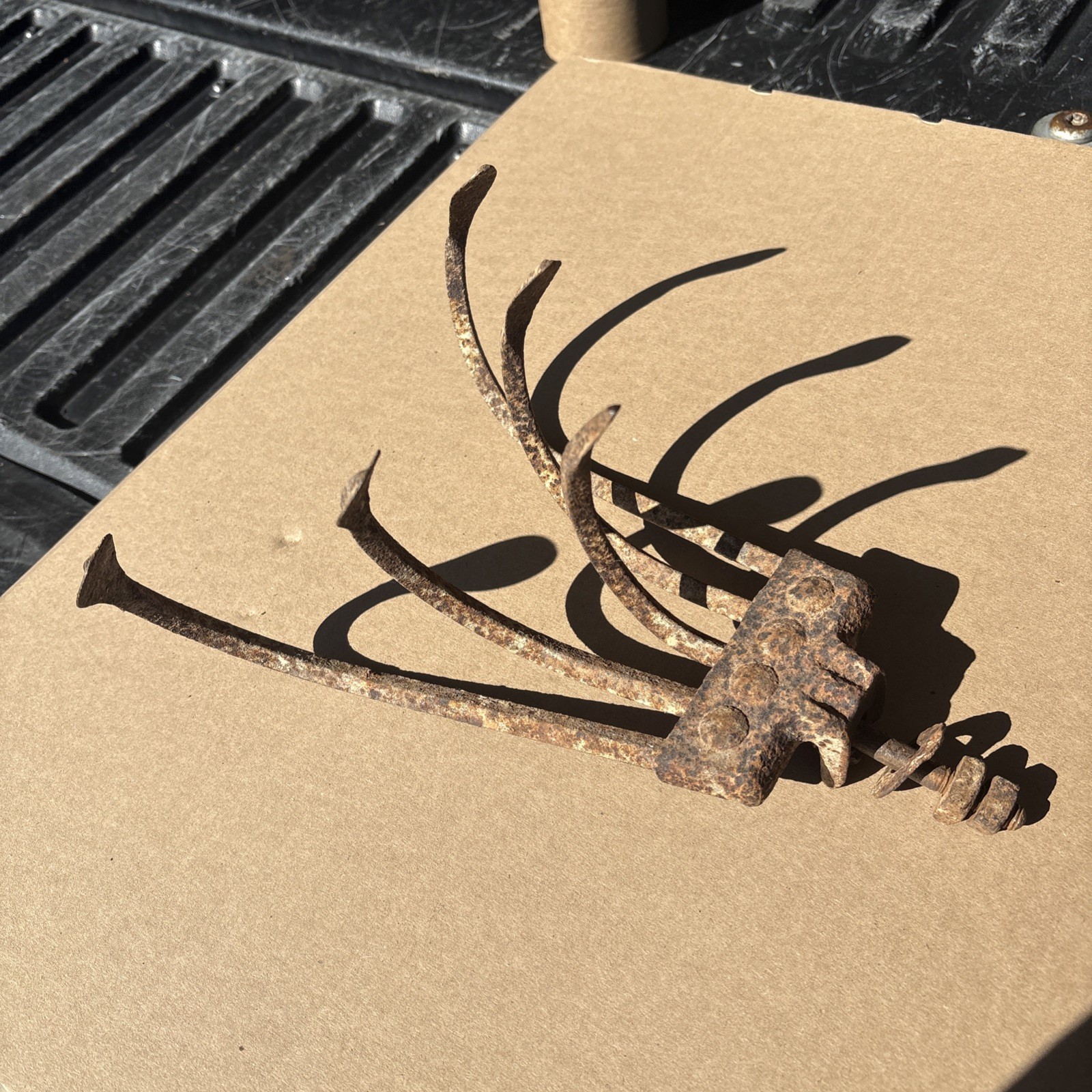 Vintage Old 5 TINE Push Plow CULTIVATOR GARDEN ATTACHMENT Garden Art