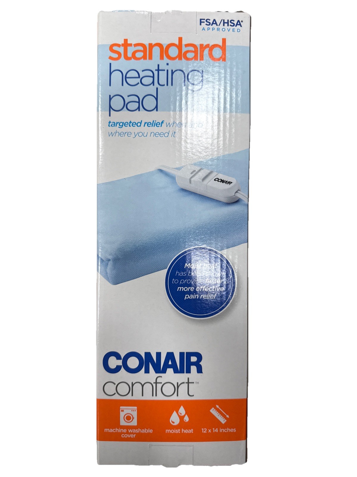 Conair Moist & Dry Electric Heating Pad Standard Size 12 x 14 NEW