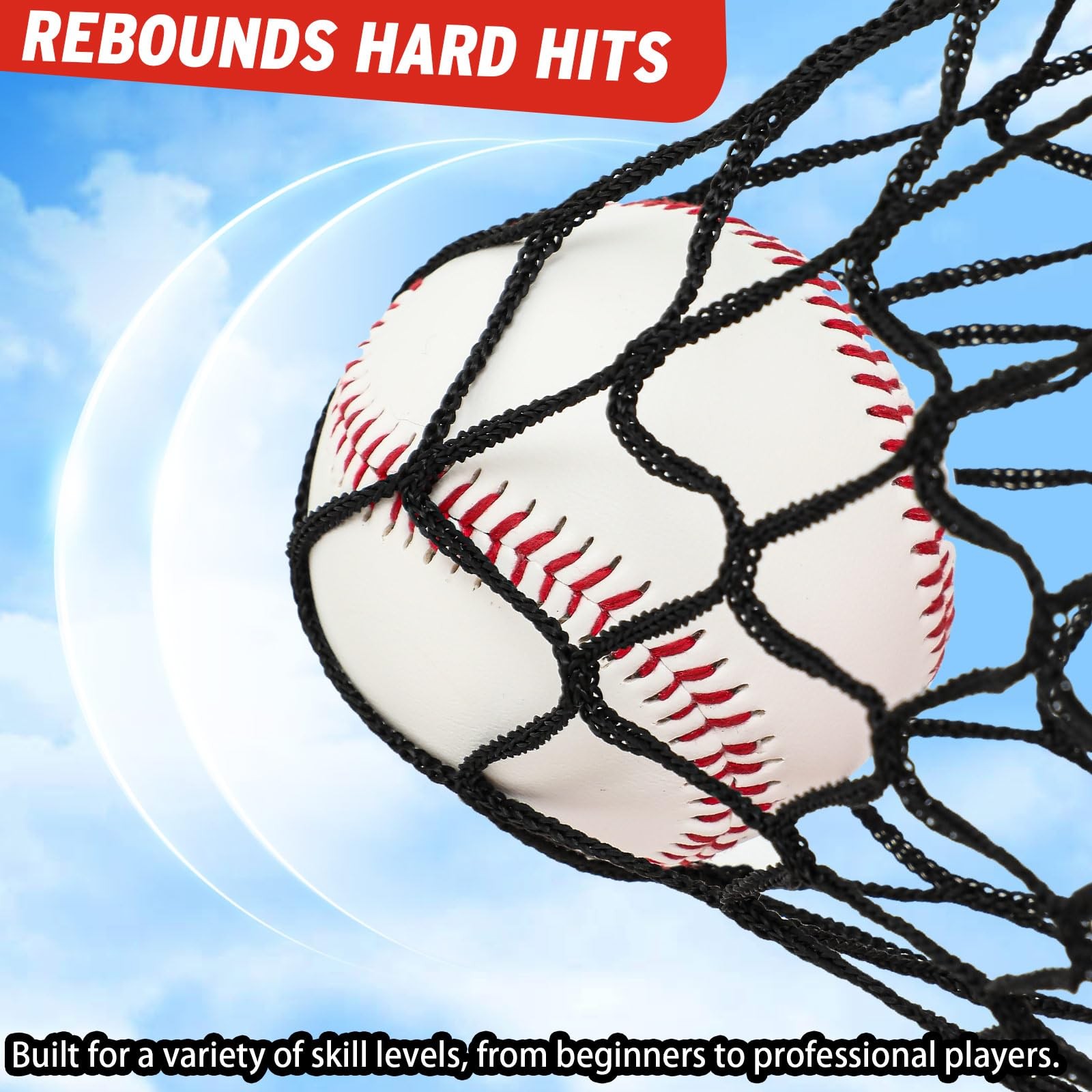 4 x 7 ft Portable Baseball & Softball Pitching Net Replacement Baseball Pitch...