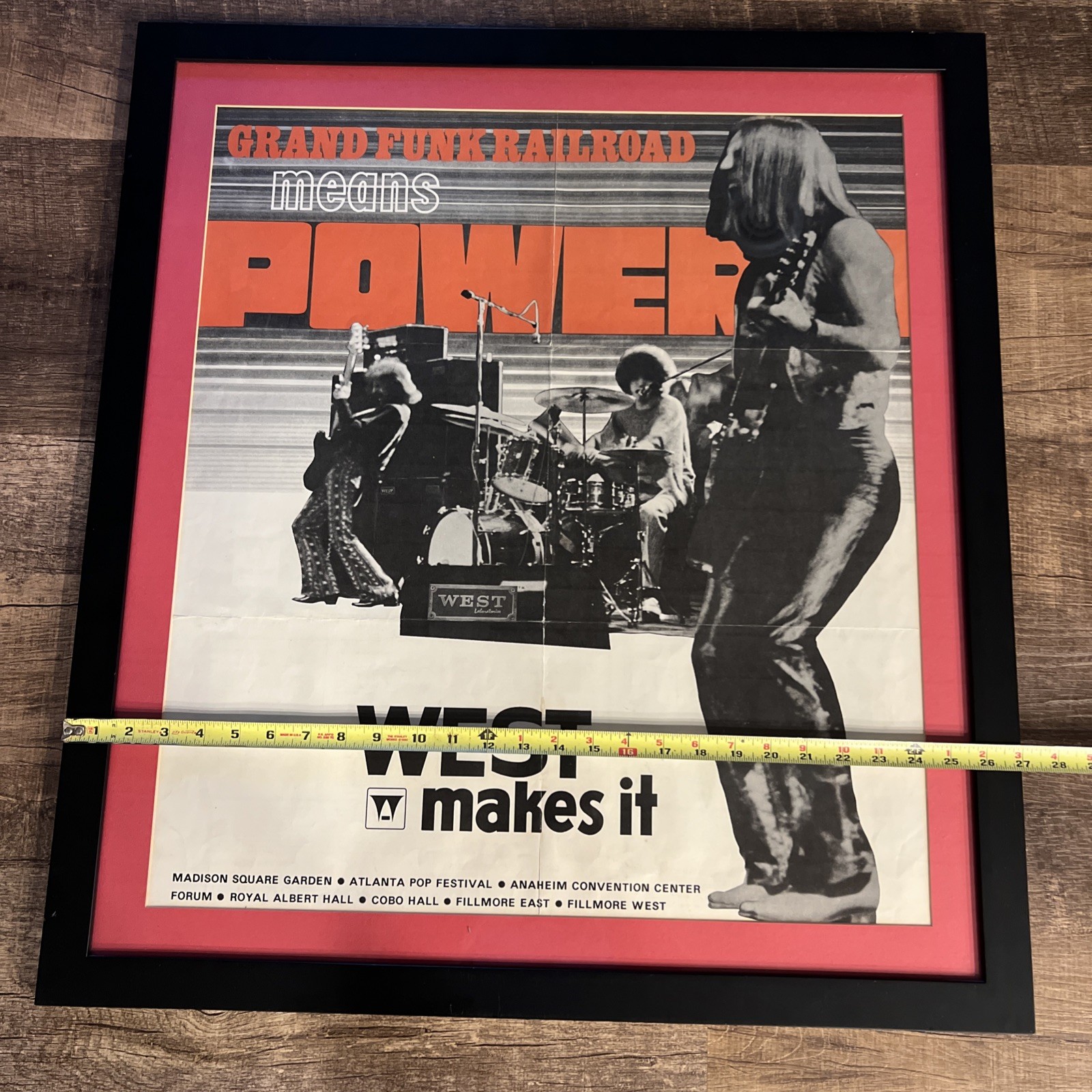 Grand Funk Railroad Original Jan. 1973 Poster POWER “West Makes It” Ad Amps RARE