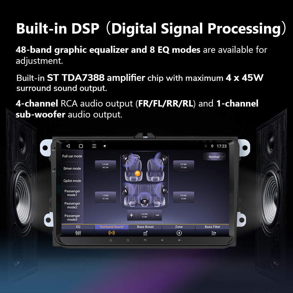 Octa Core 9" Android Car Stereo Radio CarPlay GPS DSP For VW Jetta Passat Golf 6