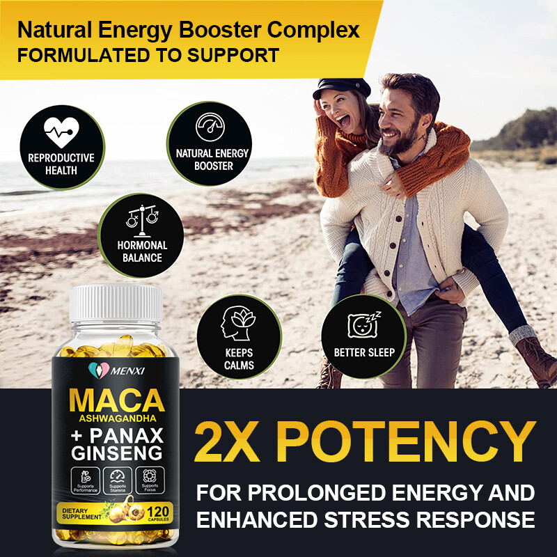 Organic Maca Root 120 Capsules 10000mg, Peruvian Maca Extract for Men & Women