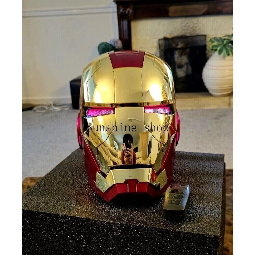 Autoking Iron Man MK5 Gold Electronic Helmet Mask with Voice Activation