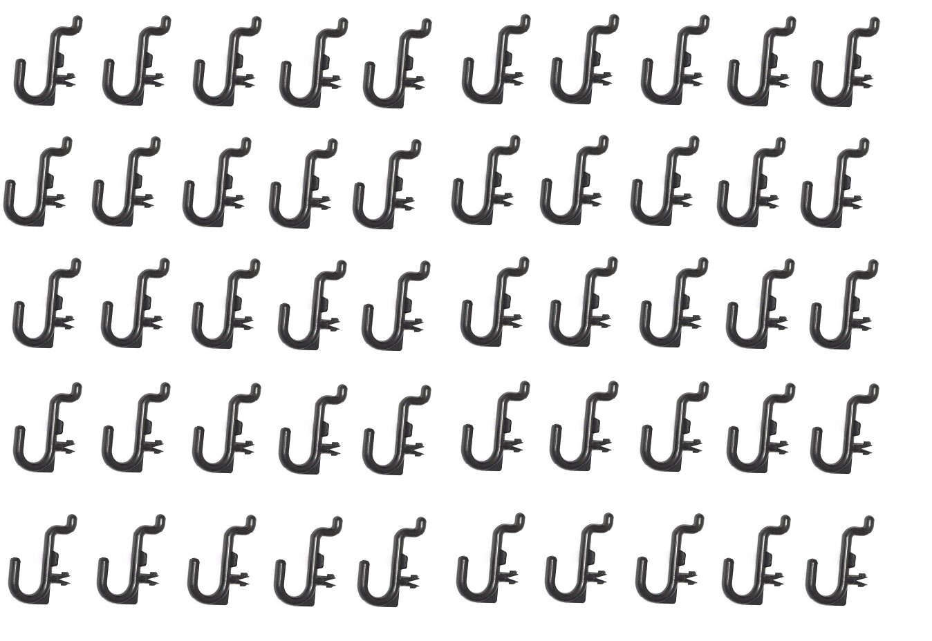 Plastic Black J Hook Peg Board Hook Tool Storage 100 Pack PEGBOARD NOT INCLUDED