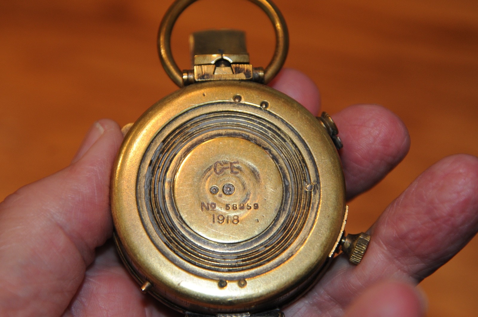 US Army Engineer Corps Cruchon Emons Berne Brass Pocket Compass WWI 1918 - 58259