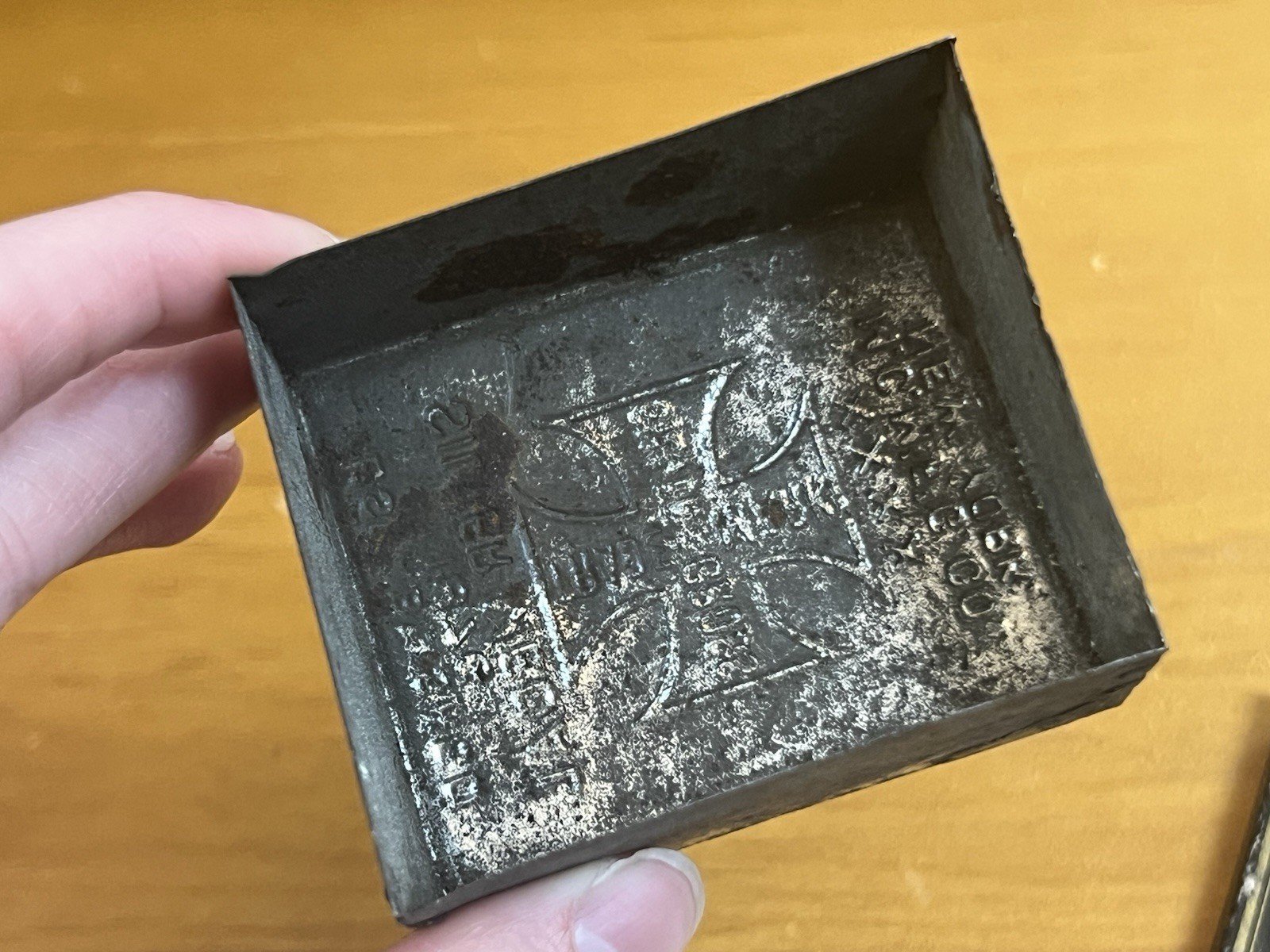 Antique Blasting Cap Primers Empty Metal Box Silver Medal