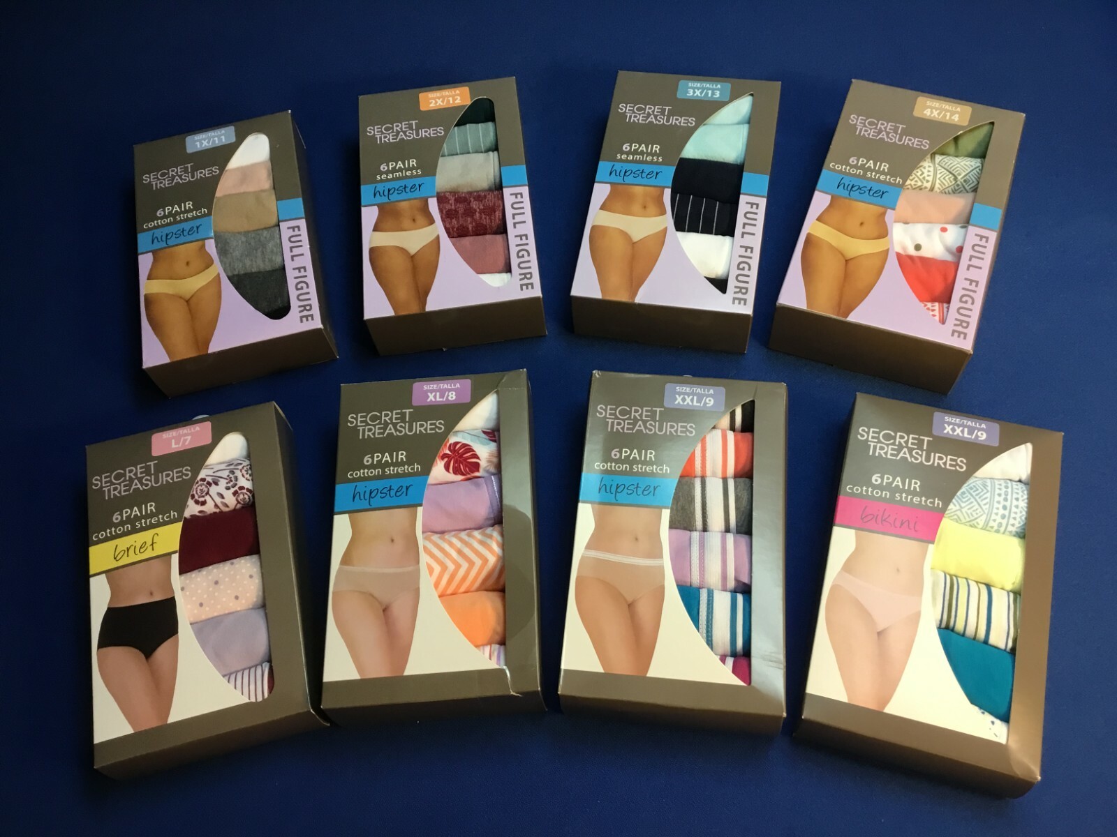 Women's underwear: Secret Treasures, available in bikini, brief, or hipster 6 pk