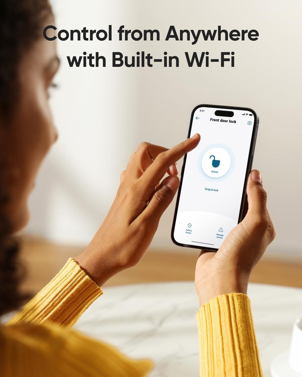 eufy Smart Lock C220 with Door Lever Wi-Fi Fingerprint Keyless Entry Door Lock