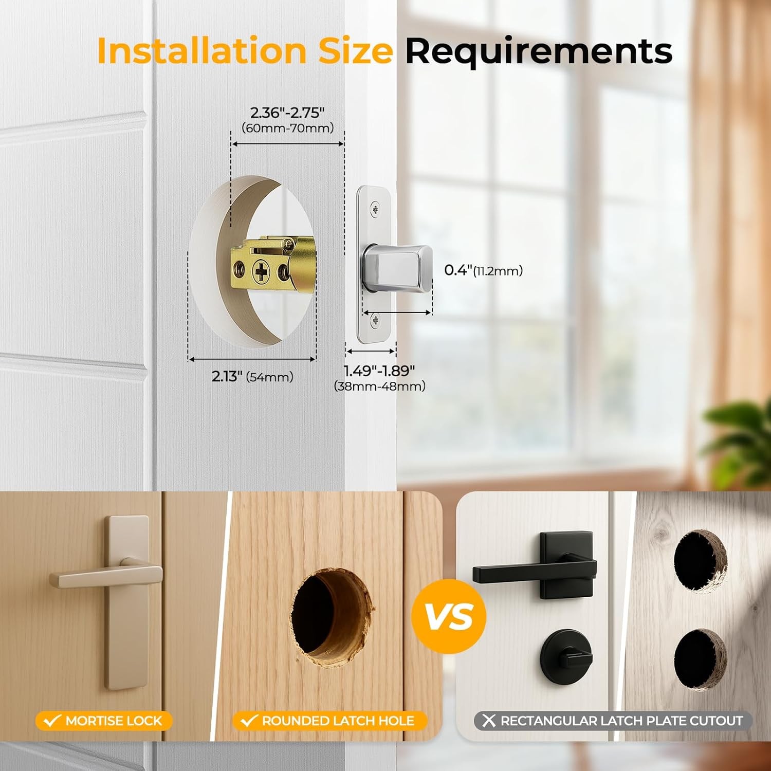 Palm Lock, Smart Door Lock with Palm Vein Recognition, Keyless Entry with Handle