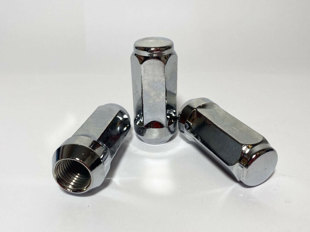 32 Chrome Bulge Acorn Lug Nuts XL 2" Tall 9/16-18 For 1987-1998 Ford F-250 F-350