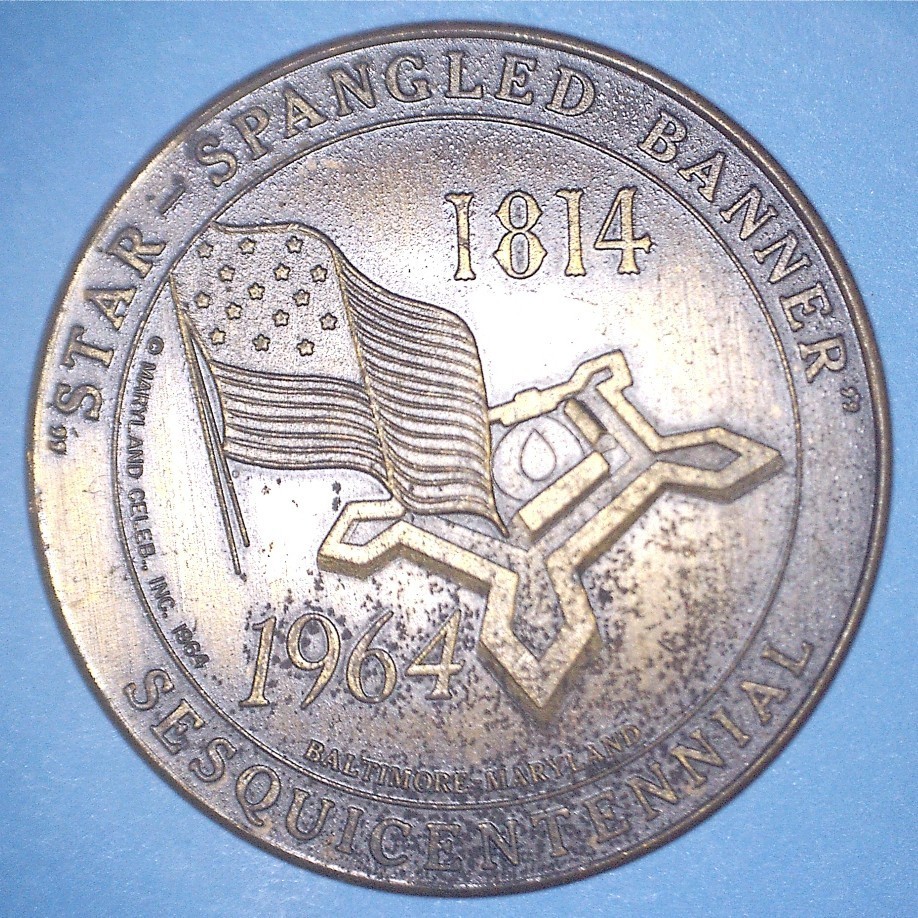 1964 STAR SPANGLED BANNER (ANTHEM) SESQUICENTENNIAL SCD MEDALLION - *76518293 🌈