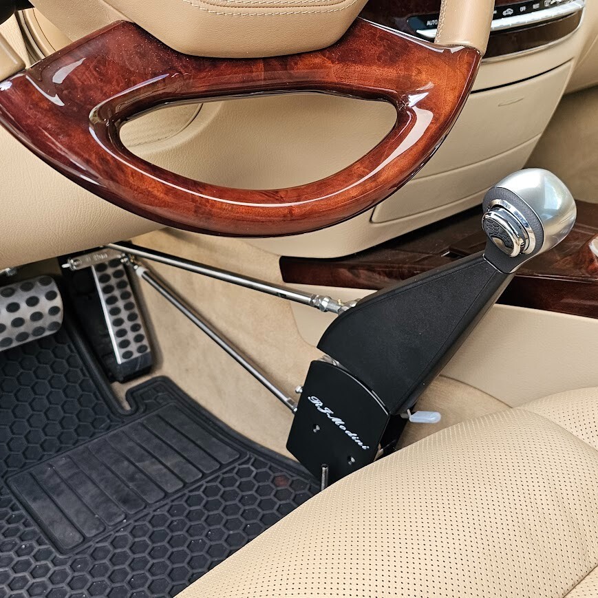 A permanent,safe install car hand control. Disabled/Handicapped - SCI, H quality