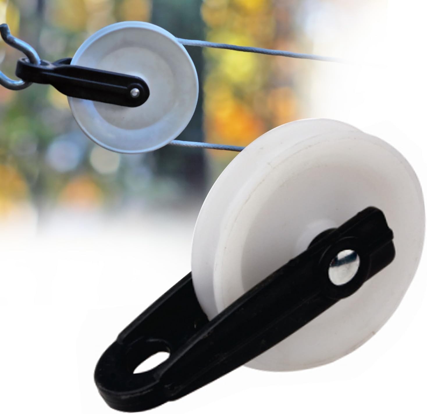 2 PCS Nylon Clothesline Pulley,2-1/2-inch Diameter Nylon Pulley,Outdoor Puller R