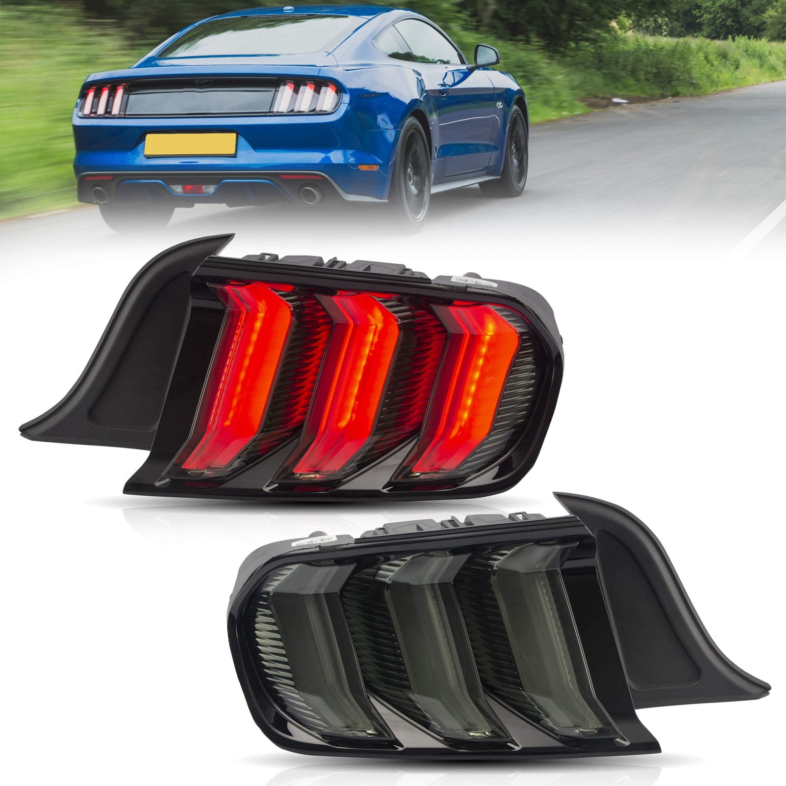 Tail lights Assembly Fit for 2015-2020 Ford Mustang 6th Gen Plug-and-play