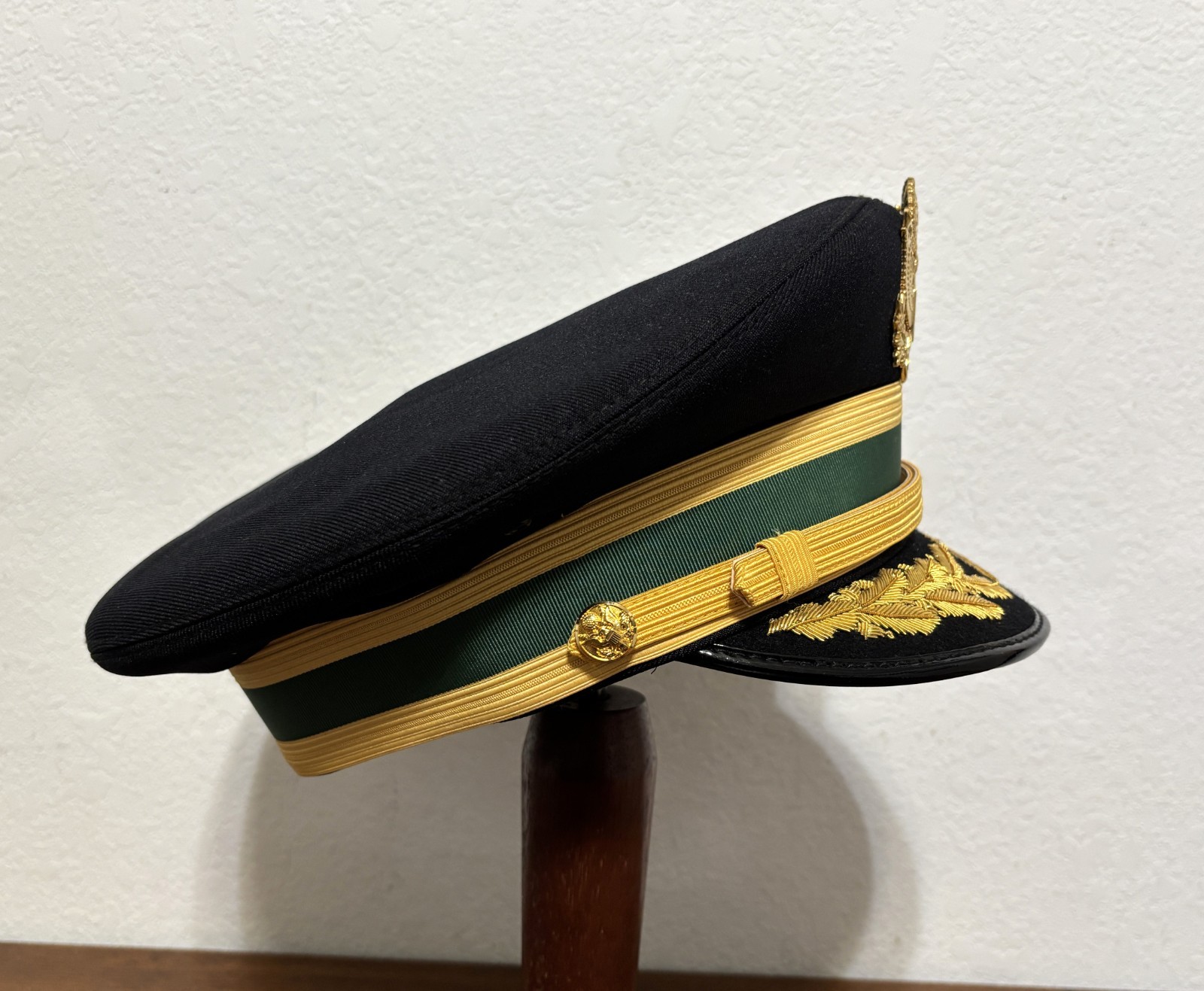 ORIGINAL US ARMY BLUE UNIFORM OFFICERS VISOR CAP - SPECIAL FORCES - COLONEL - XL