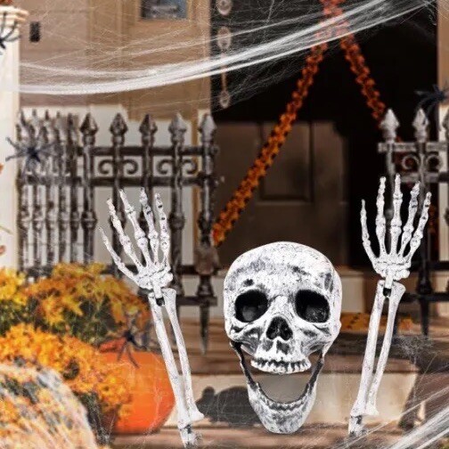 Halloween Skull Skeleton Arms With Spikes For Outdoor Display Decorating Spooky