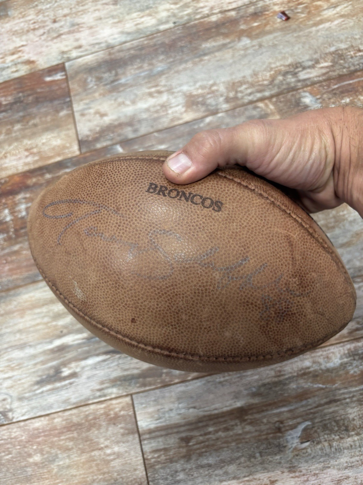 2006 Denver Broncos Team Stamped Practice Used NFL Wilson The Duke Football