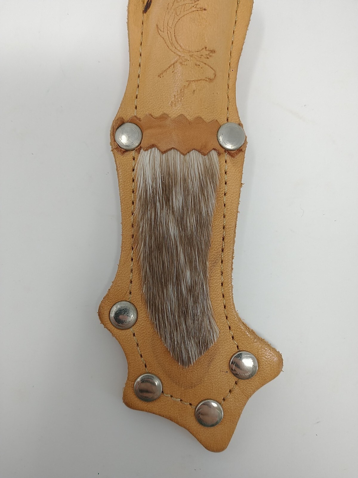 Vintage Yllas Finnish Puukko Sami Knife with Reindeer Fur Sheath