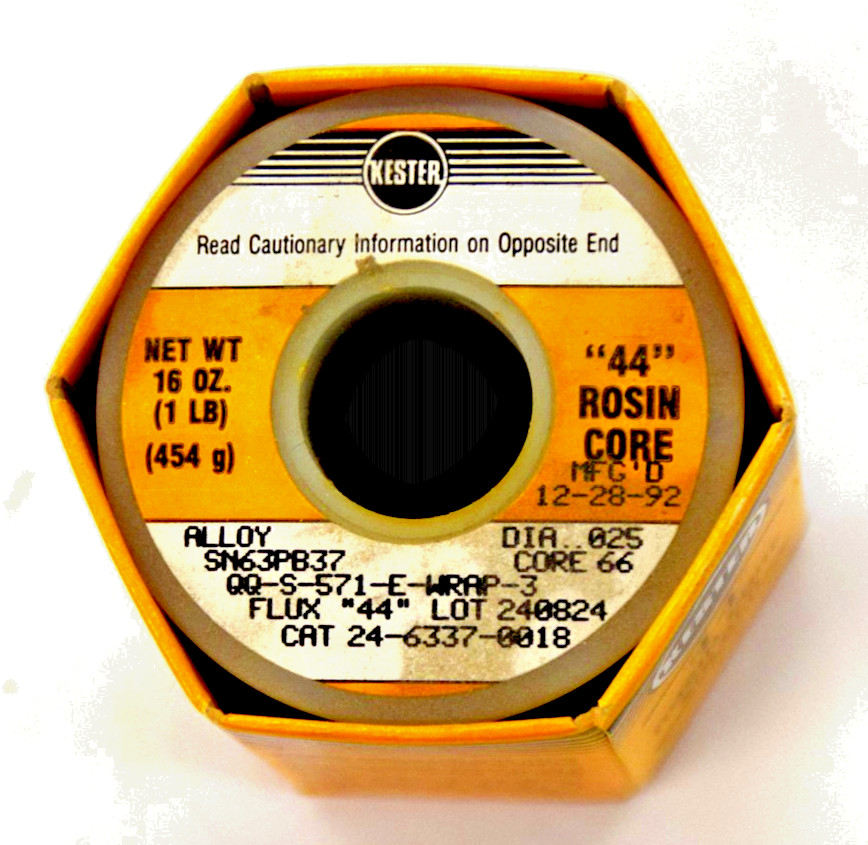 Genuine Kester 24-6337-0018 Rosin Core, 0.025" dia., 1 lb. FAST FREE SHIPPING