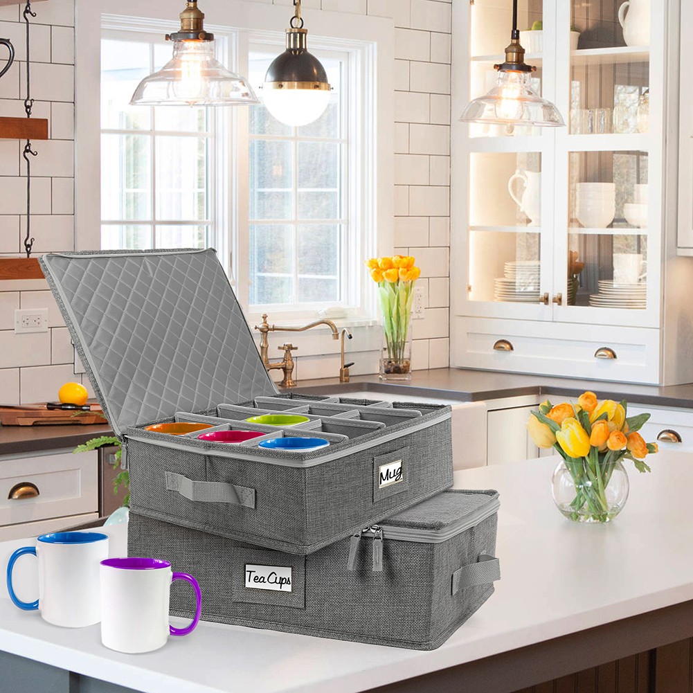 Cup Mug Storage Container Hard Shell China Coffee Mug Storage Box for Moving