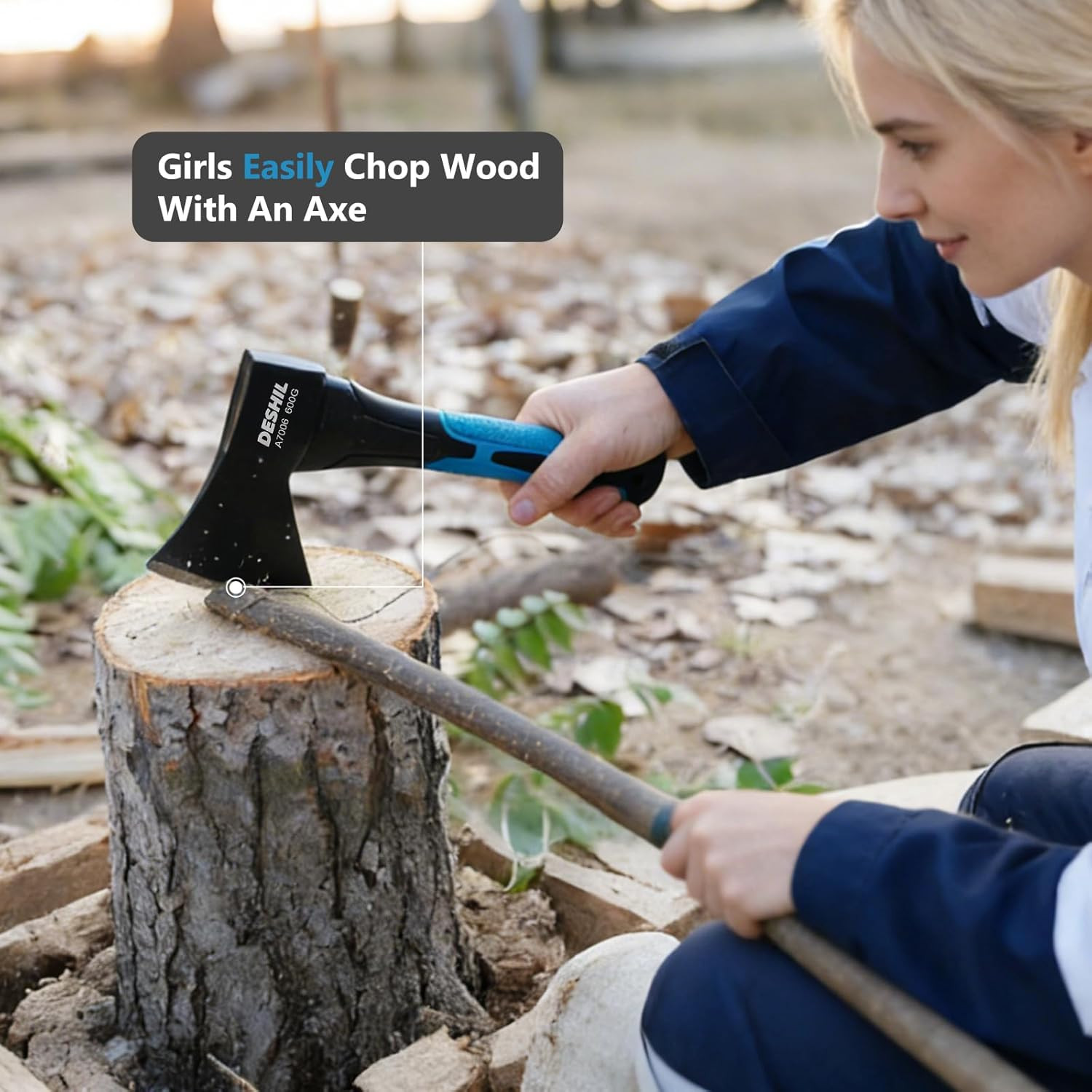 10” Outdoor Hatchet Forged Carbon Steel Heat Treated Hand Tool, Fiberglass Shock