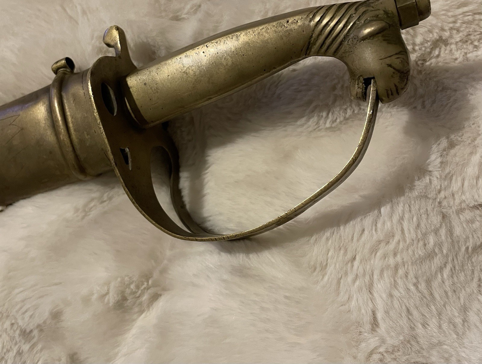 VIntage Shamshir India Dress Sword with Brass Scabbard 22”