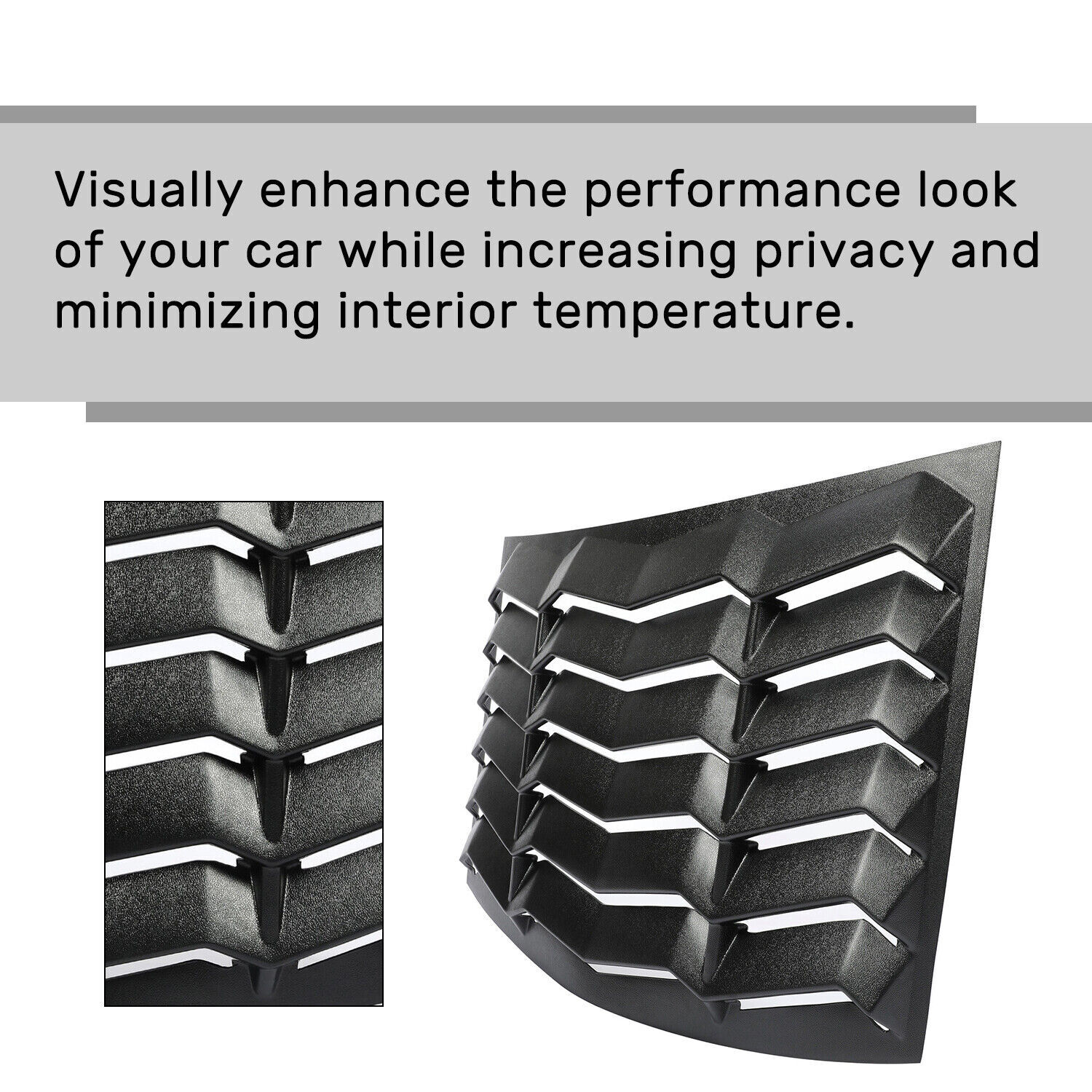 HECASA Rear&Side Window Louvers Cover For 10-15 2011 2012 2013 2014 Chevy Camaro