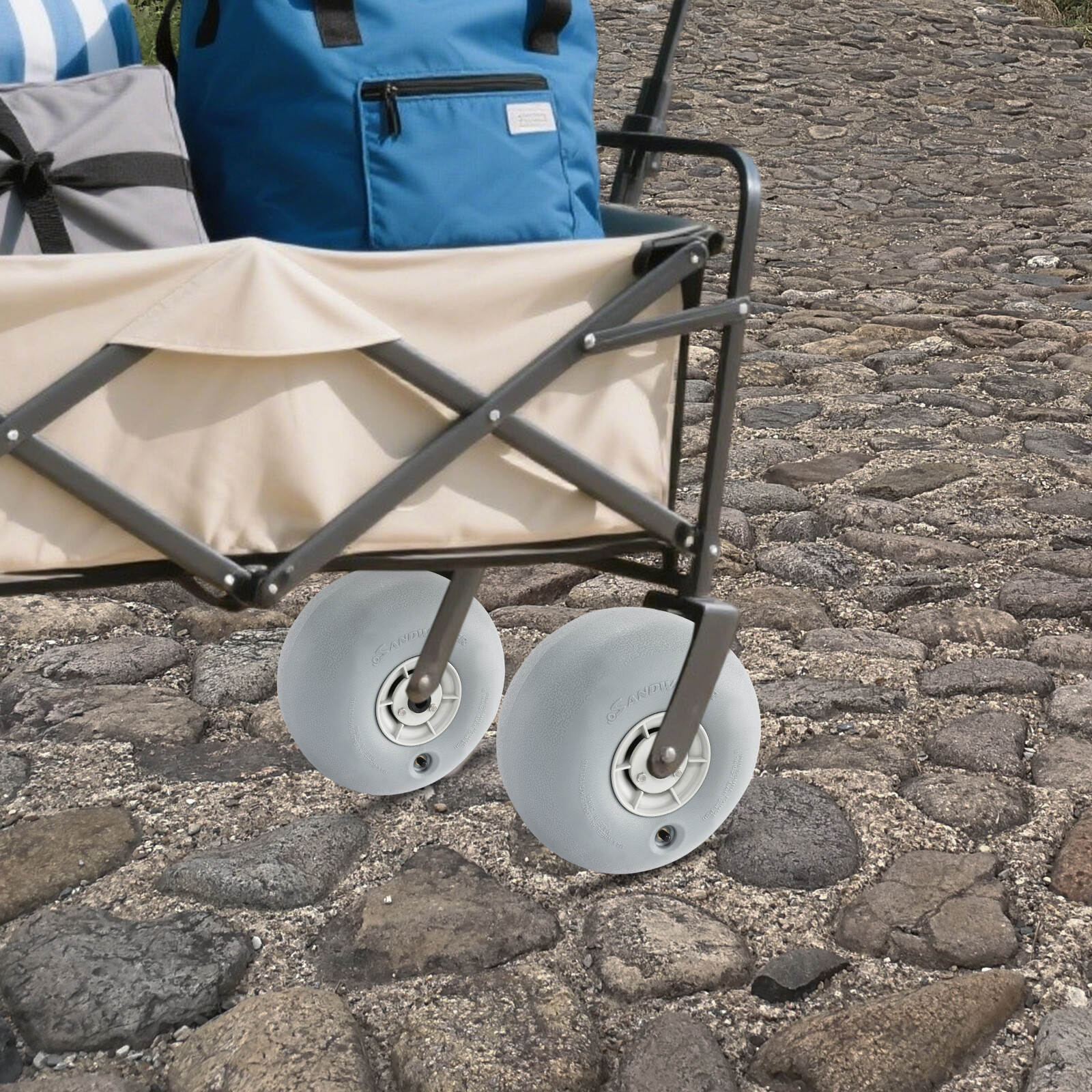 2 Pcs Inflatable Beach Sand Tires - 121 lbs Load Capacity for Carts