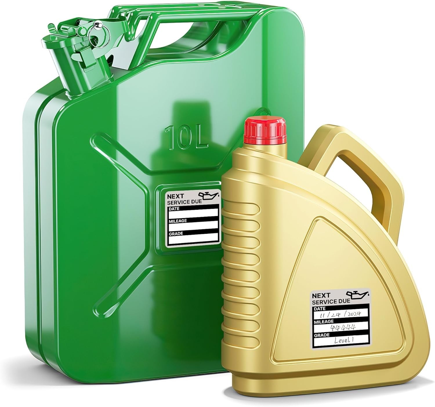 300 Oil Change Stickers, 2"x2" Easy Write Vinyl Labels, No Residue