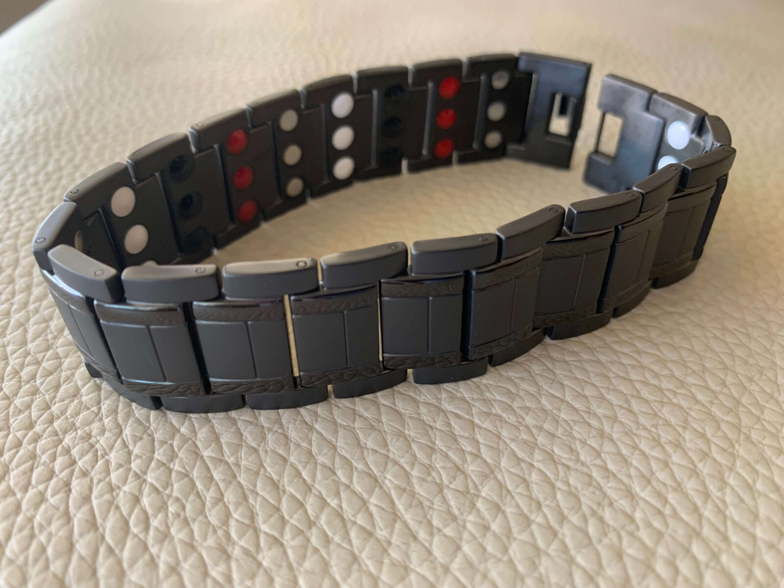 Giant Black Magnetic Bracelet Enhance Energy Balance Power Calm Joy Perfect Gift