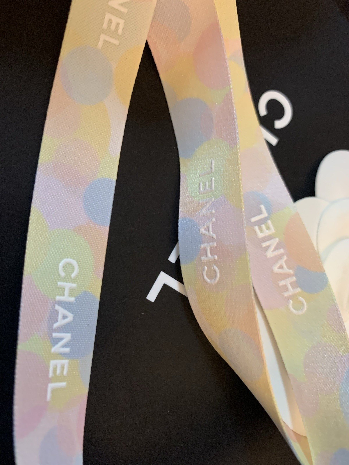 10 Yards Of Chanel Limited Edition Oriol&Fontanel Ribbon Multicolor w/White Logo