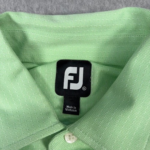 FootJoy Men's XL Green Textured Golf Polo Shirt with Club Logo