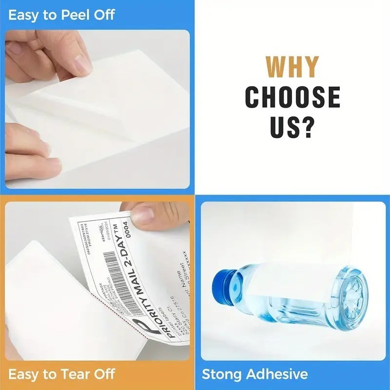 500 4"x6" Fanfold Direct Thermal Shipping Labels for Zebra and Rollo Printers US