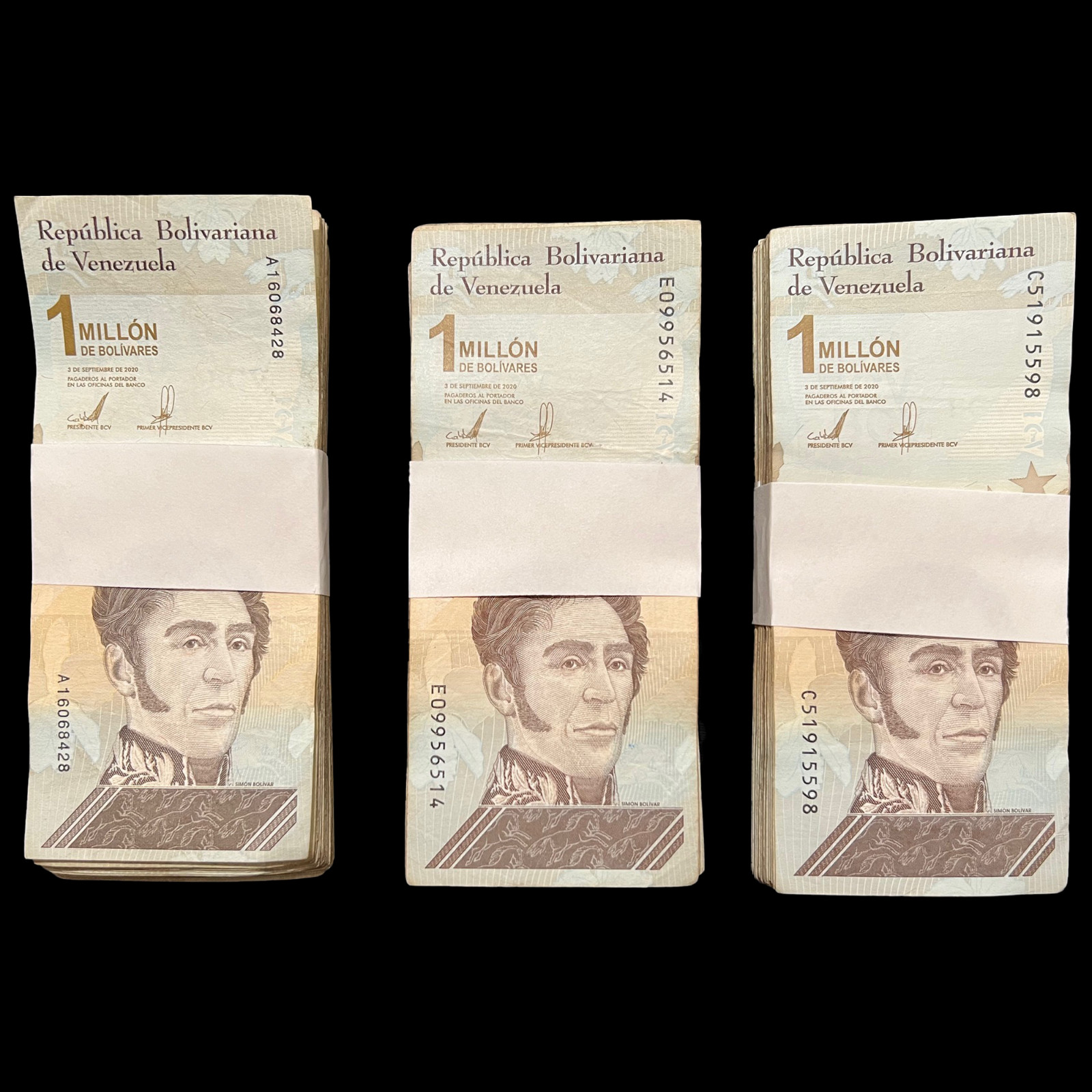 300x Venezuela 1 Million Bolivar Soberano Banknotes Bundle Bolivares Currency