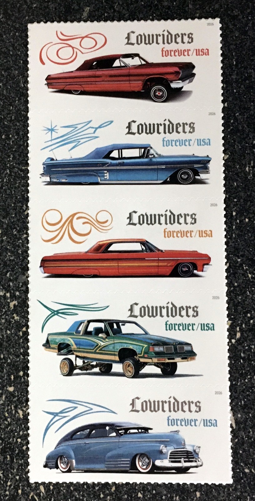 2026USA Forever Lowriders - Vertical Strip of 5  Mint NH