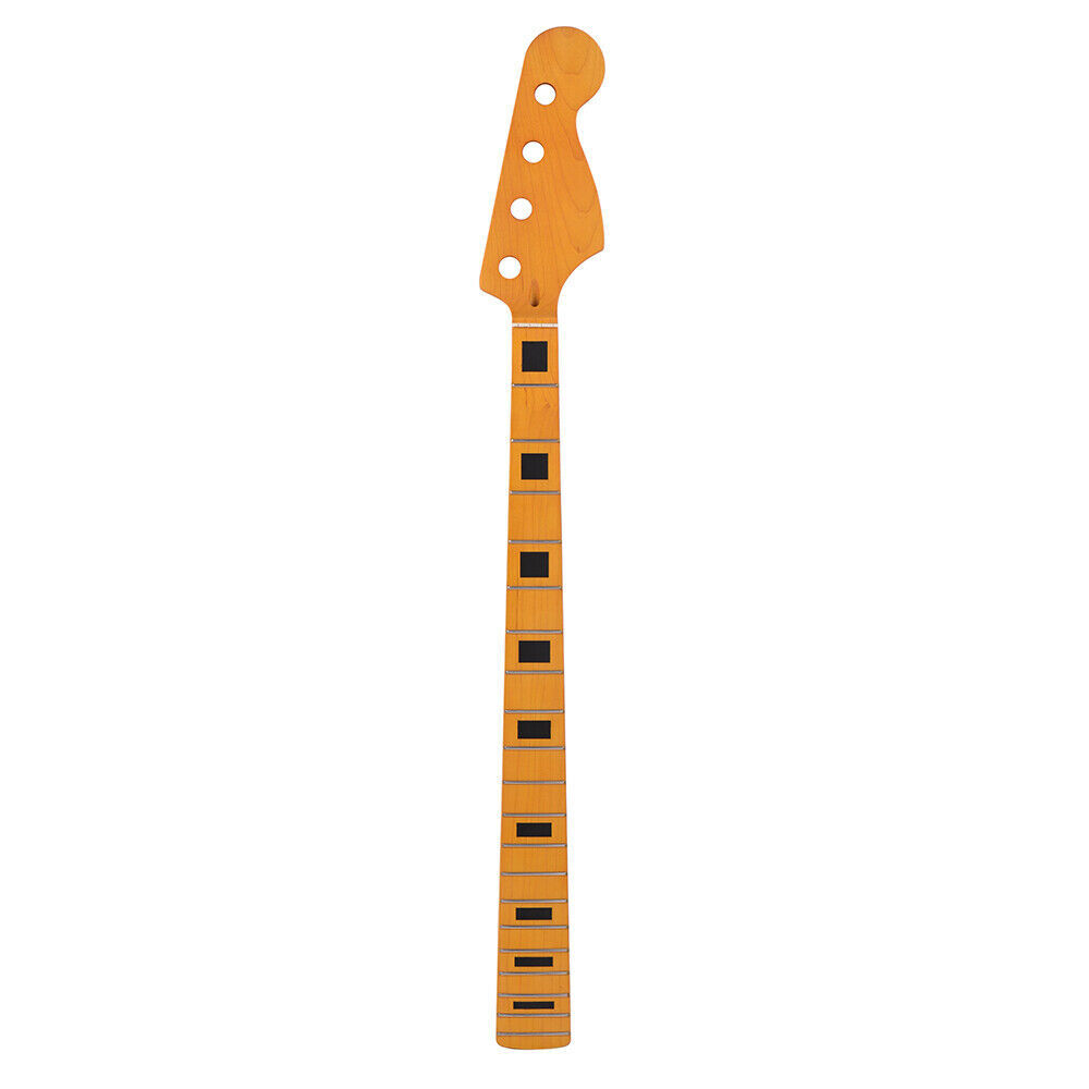 20 Frets Bass Guitar Neck for 4 String PB Bass Part Canada Maple Yellow Matte US